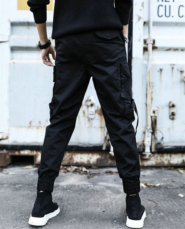Streetwear Ribbons Casual Pants Men Black Slim Mens Joggers Pants Side-pockets Cotton Camouflage Man Trousers | Vimost Shop.