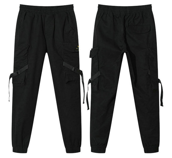 Streetwear Ribbons Casual Pants Men Black Slim Mens Joggers Pants Side-pockets Cotton Camouflage Man Trousers | Vimost Shop.