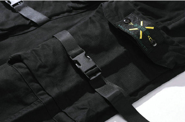 Streetwear Ribbons Casual Pants Men Black Slim Mens Joggers Pants Side-pockets Cotton Camouflage Man Trousers | Vimost Shop.