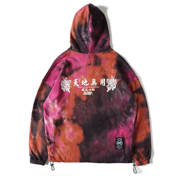 Men Watercolor Pullover Big Pockets Chinese Style Hooded Sweatshirt Autumn Streetwear | Vimost Shop.