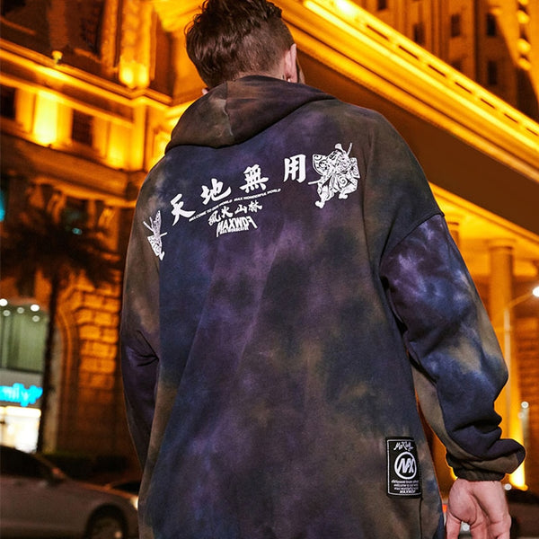Men Watercolor Pullover Big Pockets Chinese Style Hooded Sweatshirt Autumn Streetwear | Vimost Shop.