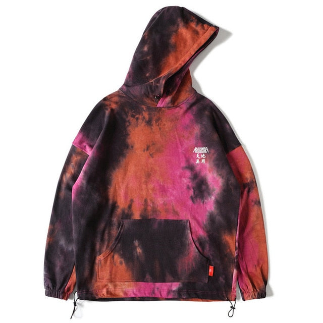 Men Watercolor Pullover Big Pockets Chinese Style Hooded Sweatshirt Autumn Streetwear | Vimost Shop.