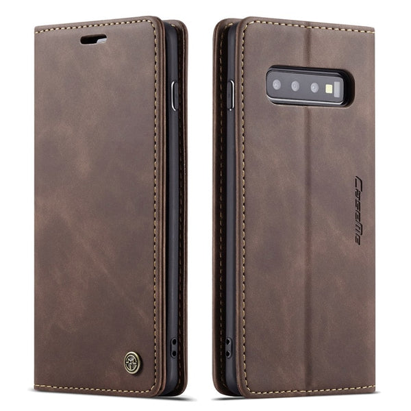 Leather Case for Samsung Galaxy S10 S9 S8 Plus S7 Edge,CaseMe Retro Purse Luxury Magneti Card Holder Wallet Cover for Note 10+ | Vimost Shop.