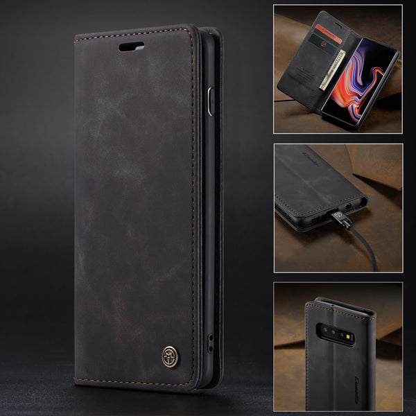 Leather Case for Samsung Galaxy S10 S9 S8 Plus S7 Edge,CaseMe Retro Purse Luxury Magneti Card Holder Wallet Cover for Note 10+ | Vimost Shop.
