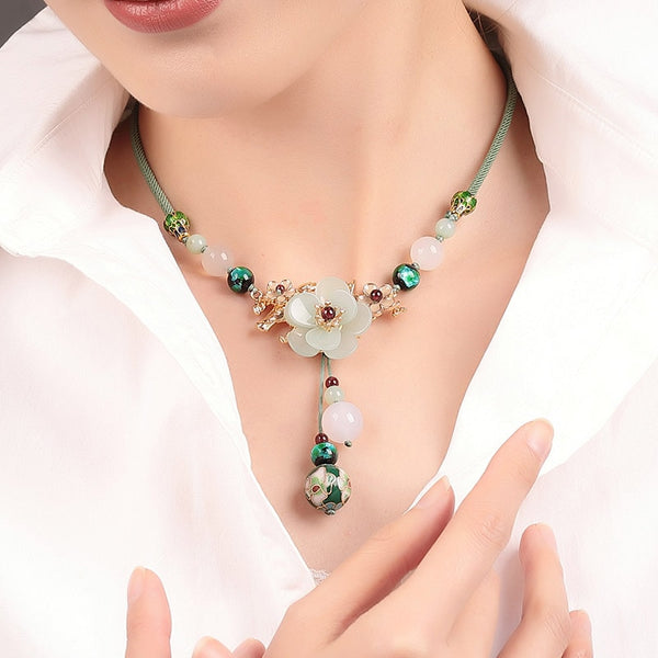 Flower stone round Small pendant necklace beautiful color bijoux collier elegant women jewelry christmas birthday gift for women | Vimost Shop.