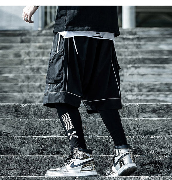 Reflective Hip Hop Shorts Mens  Summer Tactical Knee Length Male Short Pants Joggers Streetwear Cargo Shorts | Vimost Shop.