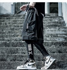 Reflective Hip Hop Shorts Mens  Summer Tactical Knee Length Male Short Pants Joggers Streetwear Cargo Shorts