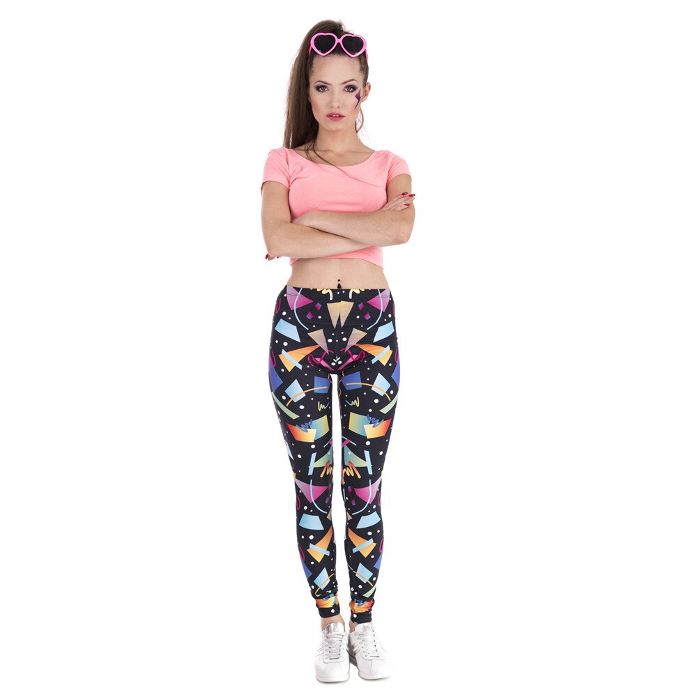 Fashion Women Legins Retro Geometric Figure Printing | Vimost Shop.
