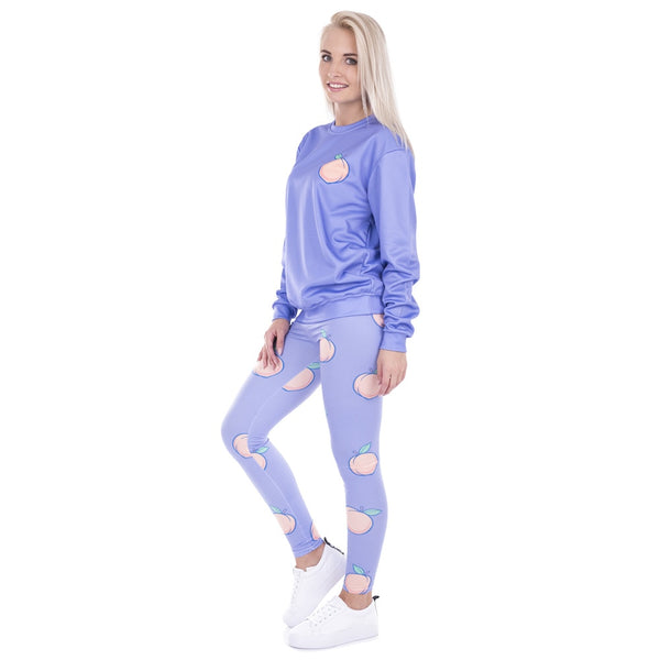 Women Leggings Peach Leggins Printed Purple Legging for Woman Pants Casual Legins Stretchy Trousers | Vimost Shop.