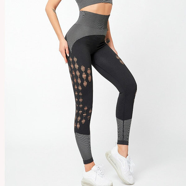 Seamless Hollow Out Sport Fitness Leggings Women | Vimost Shop.