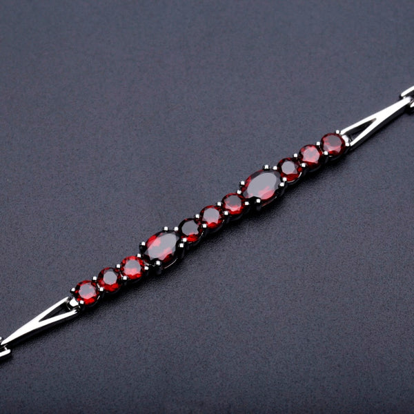 5.32Ct Natural Red Garnet Tennis Bracelet Genuine 925 Sterling Silver Bracelets&bangles Women Fashion Fine Jewelry | Vimost Shop.