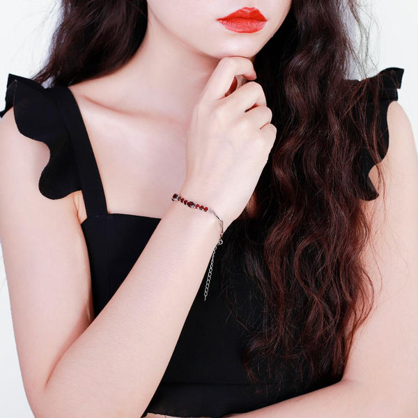 5.32Ct Natural Red Garnet Tennis Bracelet Genuine 925 Sterling Silver Bracelets&bangles Women Fashion Fine Jewelry | Vimost Shop.