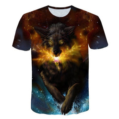 Newest Wolf 3D Print Animal Cool Funny T-Shirt Men Short Sleeve Summer Tops Male T Shirt Fashion Breathable With Short