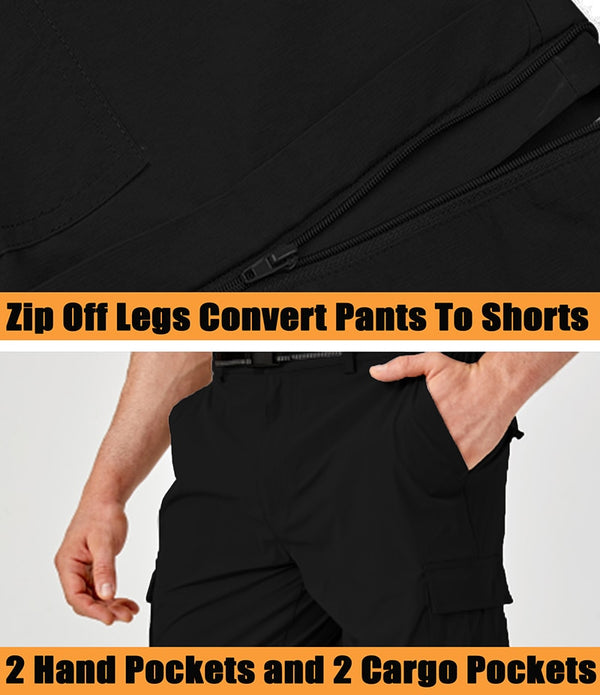 Summer Pants Men Convertible Pants Lightweight Quick Dry Cargo Work Hike Trousers Man Casual Straight Pants Elastic | Vimost Shop.