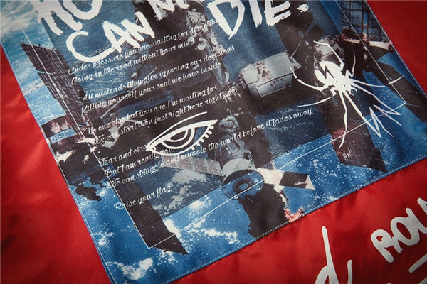 Men Print Plus Size Stand Collar Bomber Jacket Outwear | Vimost Shop.