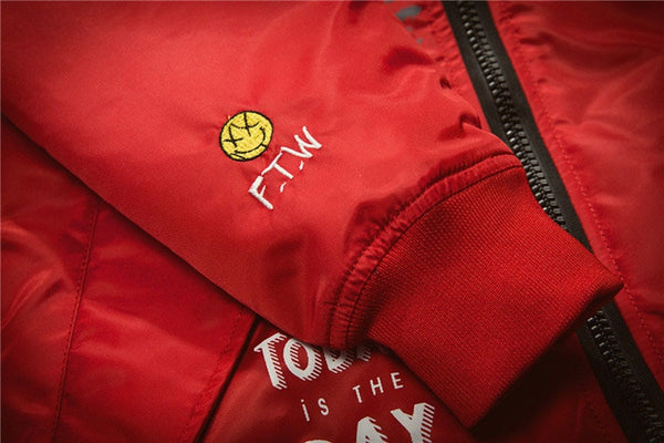 Men Print Plus Size Stand Collar Bomber Jacket Outwear | Vimost Shop.