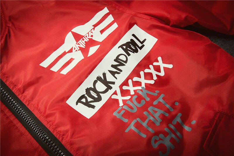 Men Print Plus Size Stand Collar Bomber Jacket Outwear | Vimost Shop.