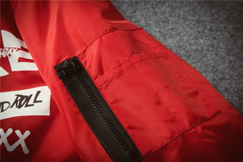 Men Print Plus Size Stand Collar Bomber Jacket Outwear | Vimost Shop.