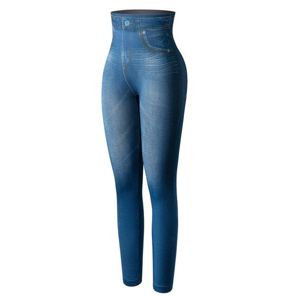 Faux Denim Jeans Leggings High Waist Fashion Slim Women Seamless Leggings Sexy Long Printing Fitness Legging Casual Pencil Pants | Vimost Shop.