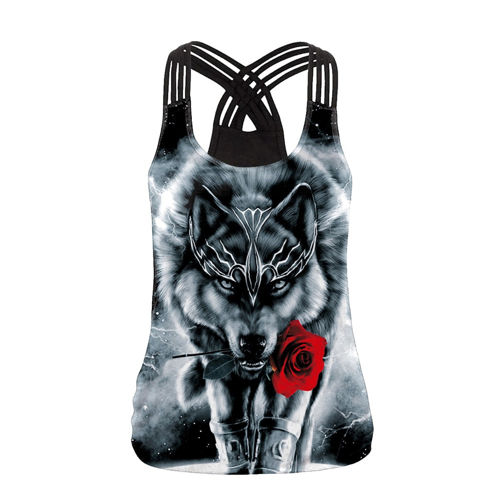 Game of Thrones Direwolf Printing Women Tank Top Sexy Slim Backless Sling Tops Streetwear Vest For Female | Vimost Shop.