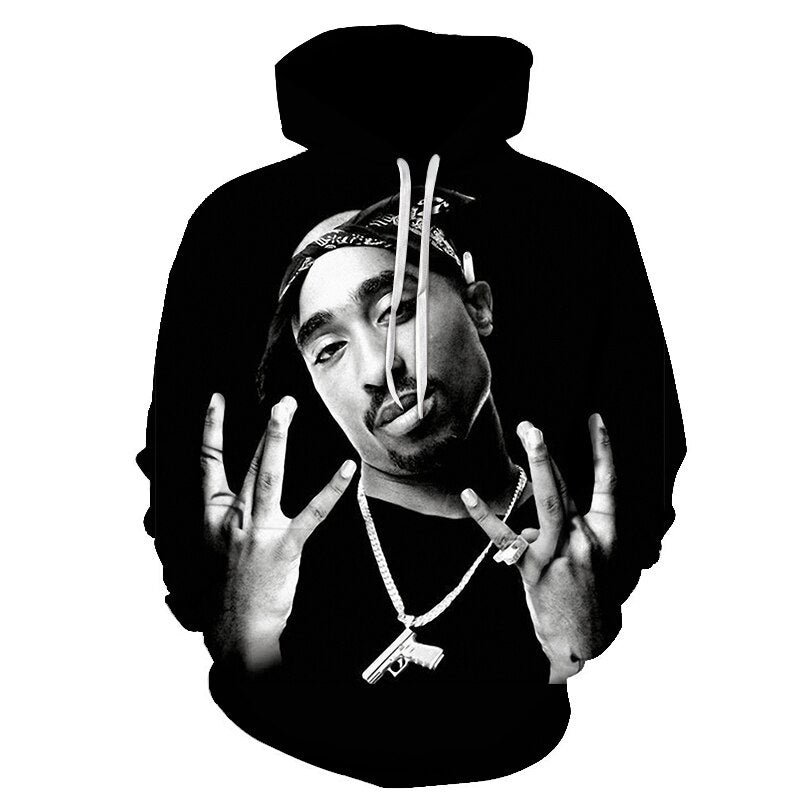 Pullover Hip Hop Rock Singer Men Women Sweatshirt Hoodies 3D Print Tupac Shakur Clothing Plus S-6XL | Vimost Shop.
