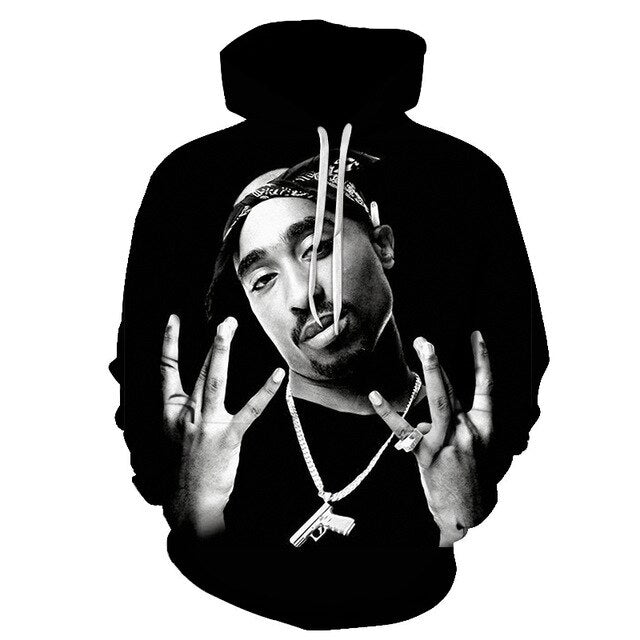 Pullover Hip Hop Rock Singer Men Women Sweatshirt Hoodies 3D Print Tupac Shakur Clothing Plus S-6XL | Vimost Shop.