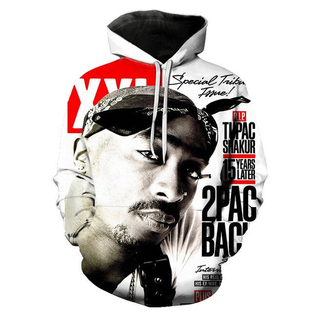 Pullover Hip Hop Rock Singer Men Women Sweatshirt Hoodies 3D Print Tupac Shakur Clothing Plus S-6XL | Vimost Shop.