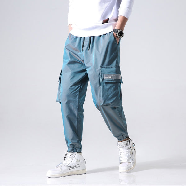 Streetwear Cargo Pants Men Reflective Loose Hip Hop Casual Pants Mens Harem Pant Harajuku Jogger Sweatpant Men Trousers | Vimost Shop.