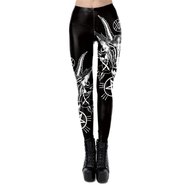 Ouija Leggings Women Satan Devil Black Pants Baphomet Dark Gothic Leggins Lucifer Fitness Workout Legins | Vimost Shop.