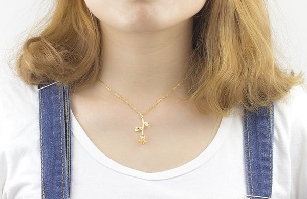 V Attract Collier Femme Stainless Steel Long Chain Collier Pink Rose Flower Statement Necklace Women Jewelry Maxi Choker | Vimost Shop.