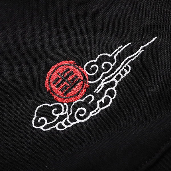 Japanese Crane Bird Embroidered Pullover Hooded Sweatshirts Hoodies Men Harajuku Hip Hop Hoodie Streetwear Tops | Vimost Shop.