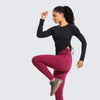 Women's Pima Cotton Workout Shirts Long-Sleeve T-Shirt Crewneck Athletic Top Gym