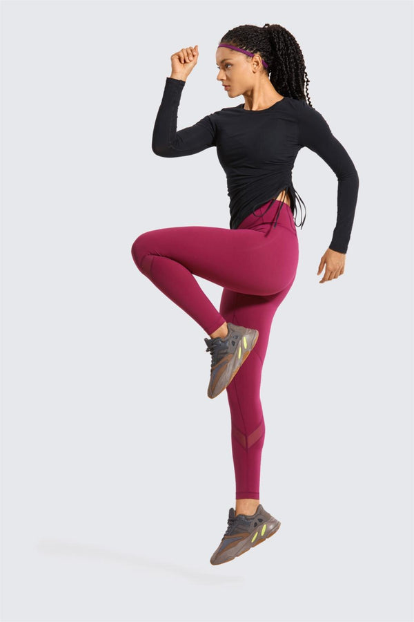 Women's Pima Cotton Workout Shirts Long-Sleeve T-Shirt Crewneck Athletic Top Gym