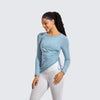Women's Pima Cotton Workout Shirts Long-Sleeve T-Shirt Crewneck Athletic Top Gym