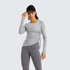 Women's Pima Cotton Workout Shirts Long-Sleeve T-Shirt Crewneck Athletic Top Gym