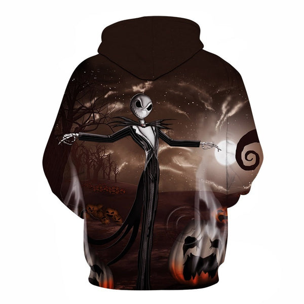 Male Sweatshirt Pumpkin King Jack Skellington Evil Smile Pattern Spring Men Hoodies Cool Streetwear Halloween Party | Vimost Shop.