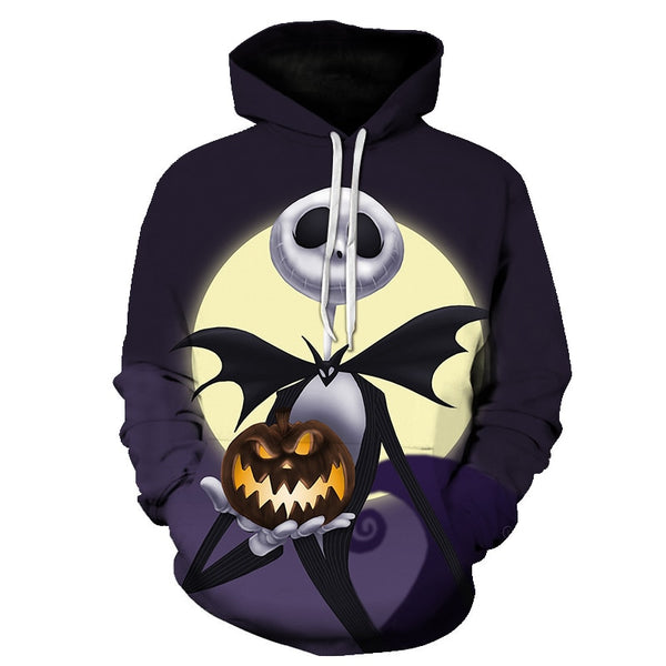 Male Sweatshirt Pumpkin King Jack Skellington Evil Smile Pattern Spring Men Hoodies Cool Streetwear Halloween Party | Vimost Shop.