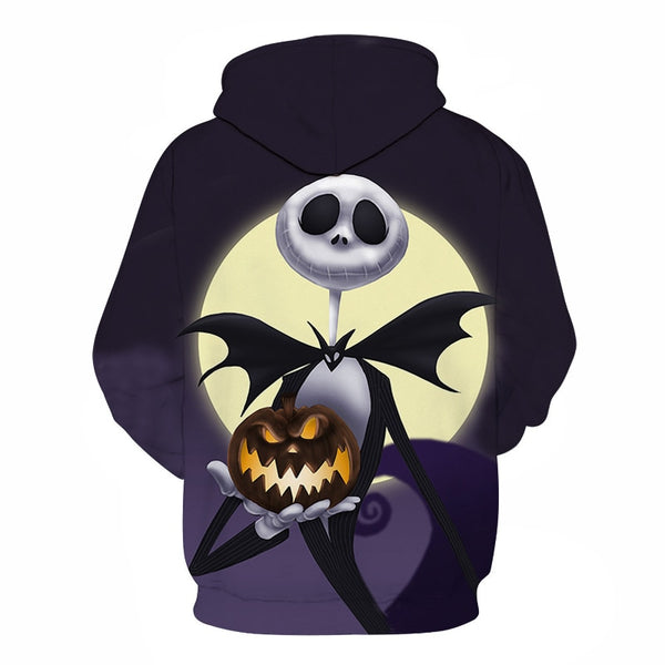 Male Sweatshirt Pumpkin King Jack Skellington Evil Smile Pattern Spring Men Hoodies Cool Streetwear Halloween Party | Vimost Shop.