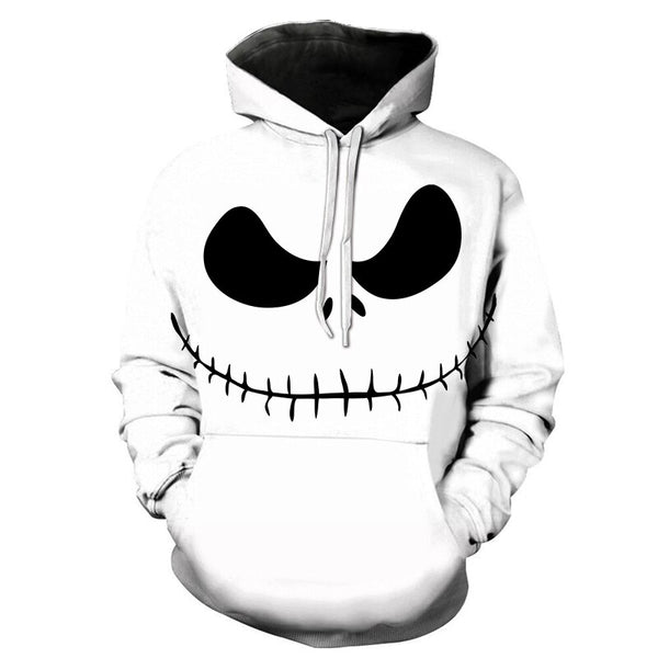 Male Sweatshirt Pumpkin King Jack Skellington Evil Smile Pattern Spring Men Hoodies Cool Streetwear Halloween Party | Vimost Shop.