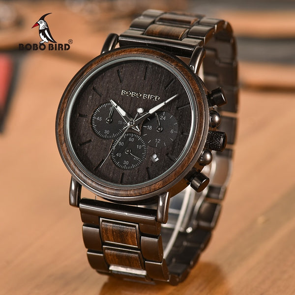 Wood Watch Men Stopwatch erkek kol saati Wooden Wristwatches Male Show Date Create Gift | Vimost Shop.