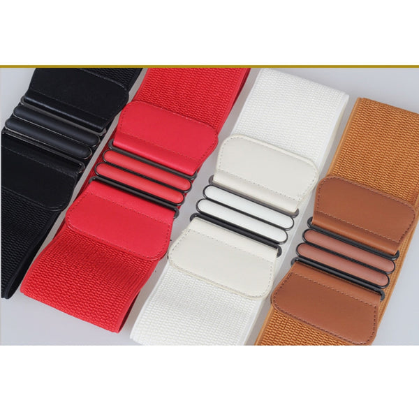 Women Belt Stretch Wide Waist Belts Metal Buckle Leather Strap Female Apparel Accessories Dress Waist Summer ceinture femme #L20 | Vimost Shop.