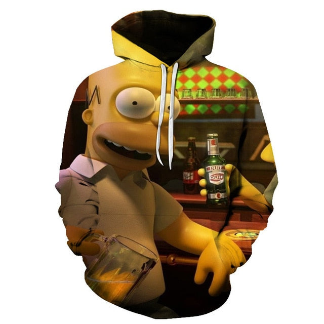 The Simpsons hoodies men women sweatshirts printed 3d hooded pullover hooded casual streetwear | Vimost Shop.