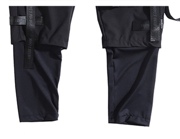 Ribbons Multi Pockets Cargo Pants Men Harajuku Casual Track Trouser Hip Hop Streetwear Techwear Pants Joggers Men | Vimost Shop.