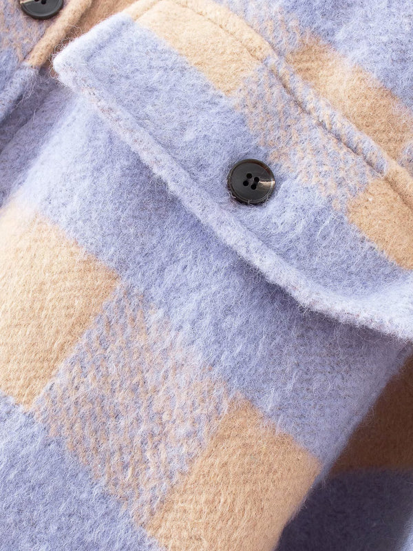 Toppies vintage lattice long jacekt coat women shirt jacket oversized plus size women jacket | Vimost Shop.