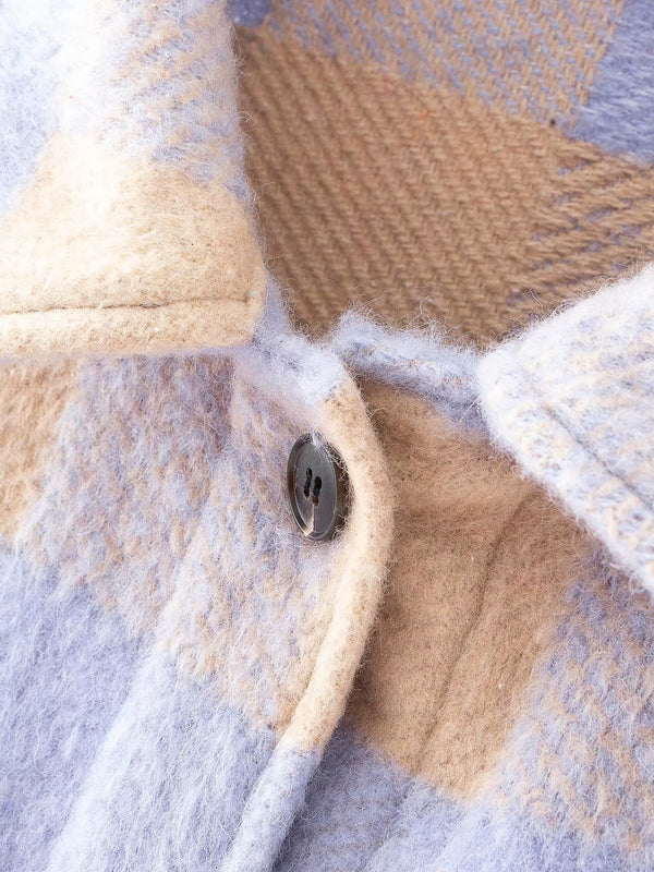 Toppies vintage lattice long jacekt coat women shirt jacket oversized plus size women jacket | Vimost Shop.