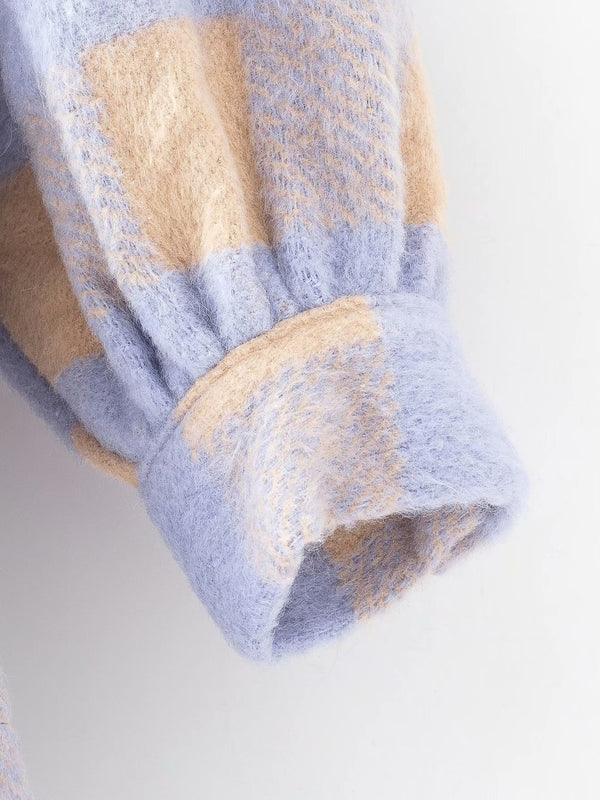 Toppies vintage lattice long jacekt coat women shirt jacket oversized plus size women jacket | Vimost Shop.