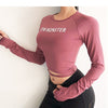 Women Sexy Long Sleeve Crop Top fitness camouflage Yoga shirt | Vimost Shop.