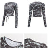 Women Sexy Long Sleeve Crop Top fitness camouflage Yoga shirt | Vimost Shop.