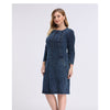 Women's Plus Size Denim Dress Premium Stretch Denim  Slim Fit Dress Casual Dress with shoulder pads