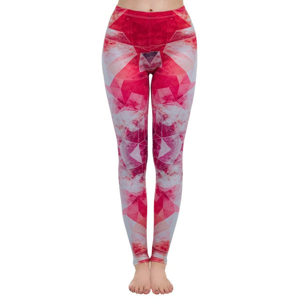 Fashion Women Legging Pink Tropics Printing With Multicolor Pattern Leggins High Elasticity Legins Fitness Pants Leggings | Vimost Shop.